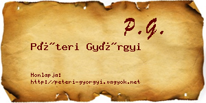 Péteri Györgyi névjegykártya